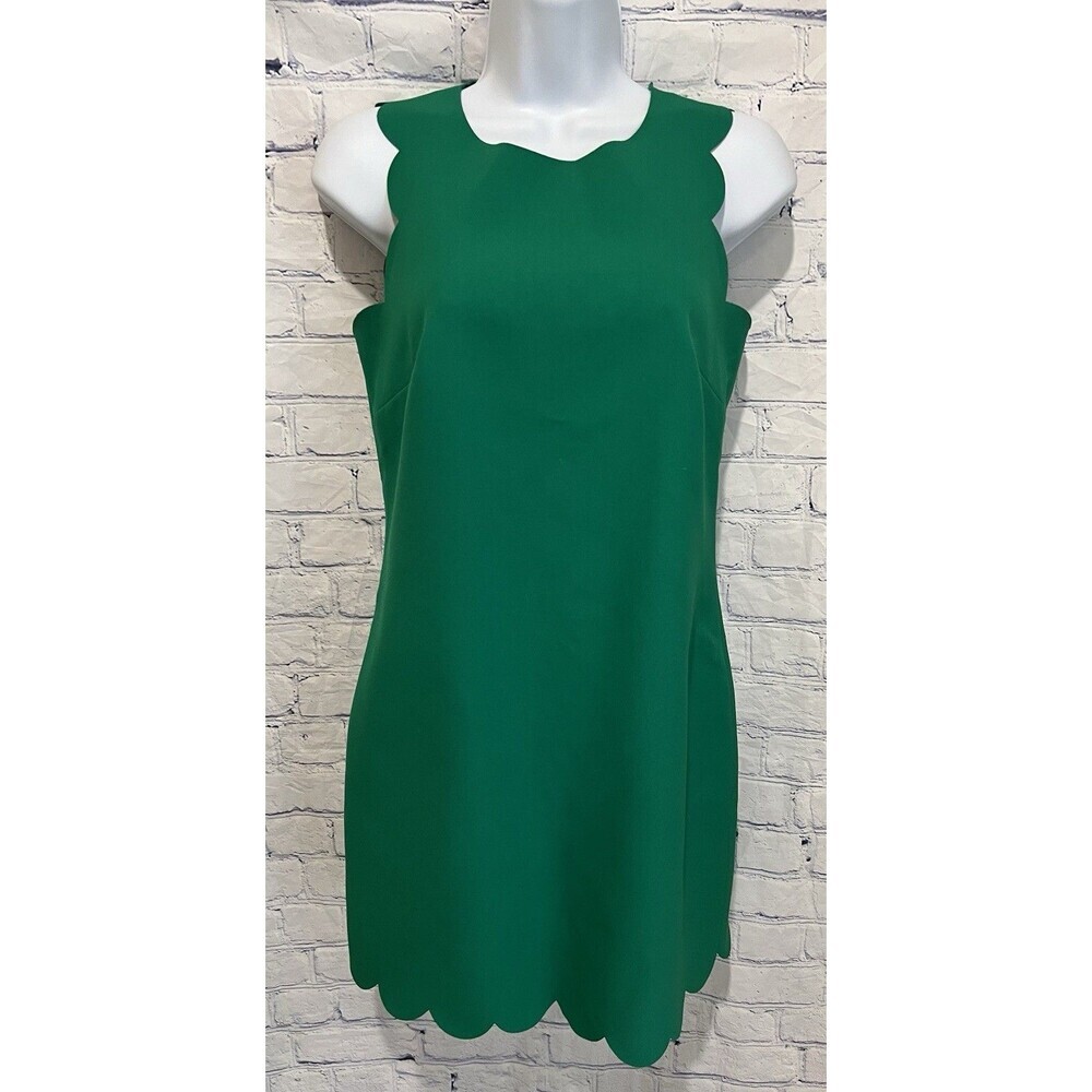 J.Crew Emerald green Sleeveless dress with scalloped hem Size 00